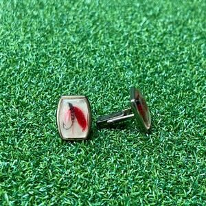 Anson Lucite and Metal Fishing Lure Cuff Links